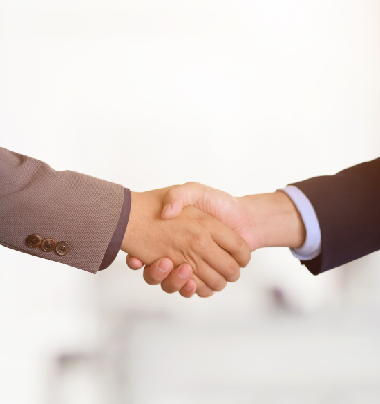 Asesores financieros estrechándose la mano en señal de acuerdo