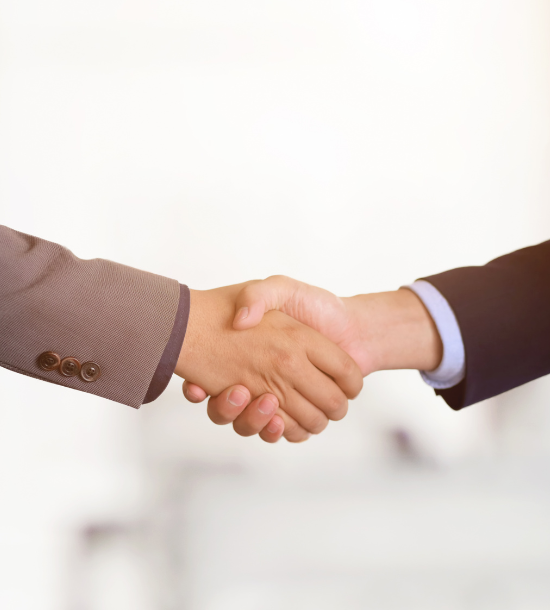 Asesores financieros estrechándose la mano en señal de acuerdo